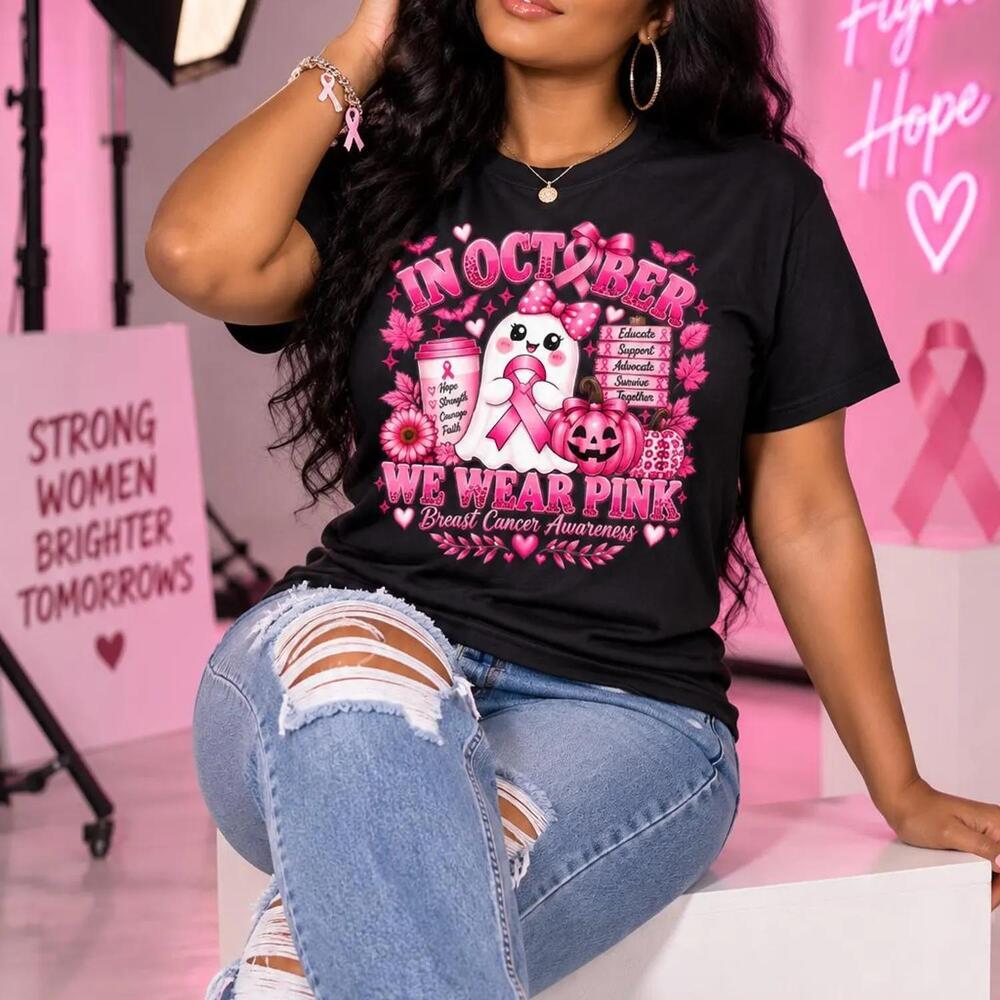 Awareness October We Wear T-Shirt Ribbon Tee